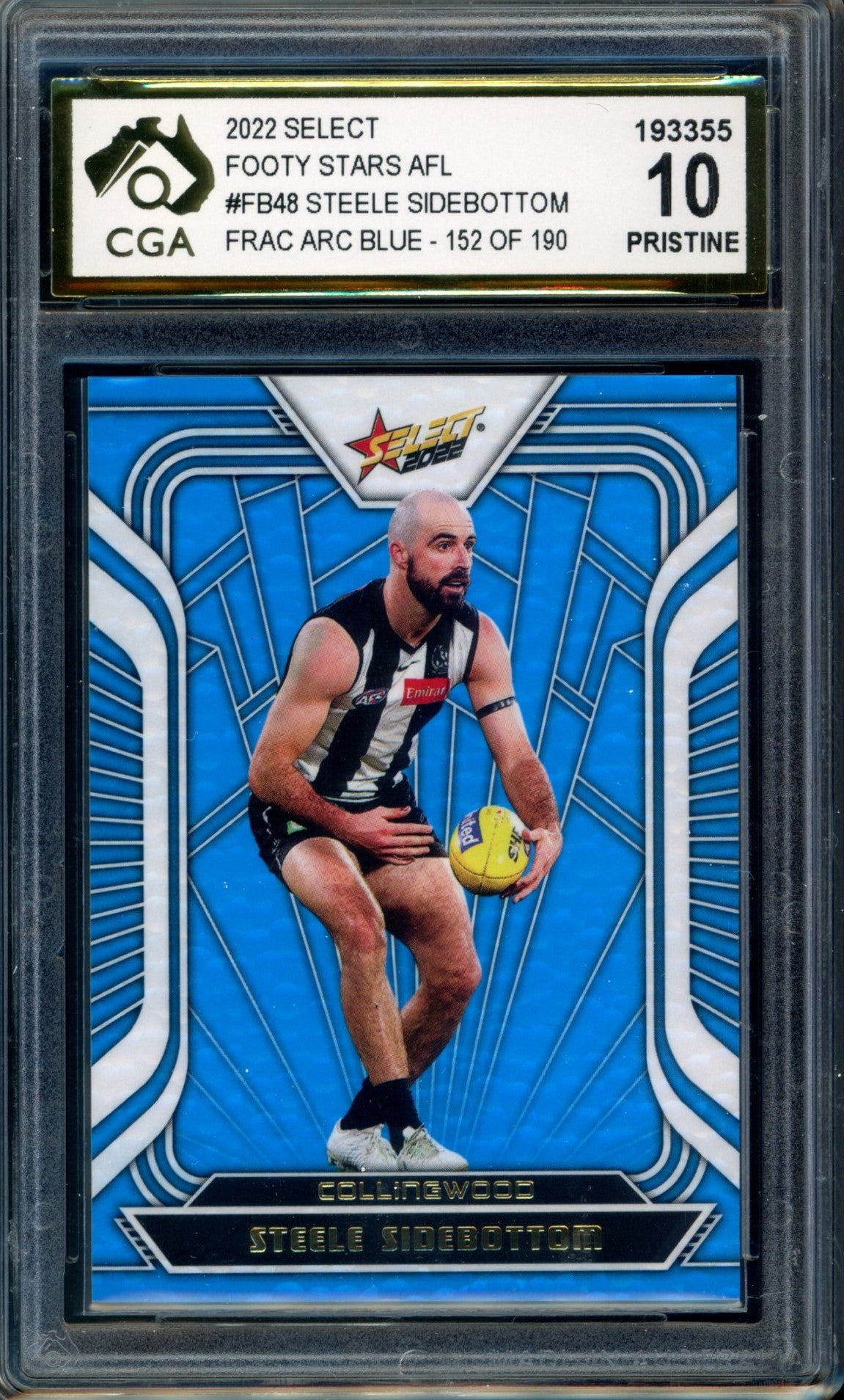 Share 2022 Select AFL FRACTURED ARCTIC BLUE Steele Sidebottom Graded CGA 10