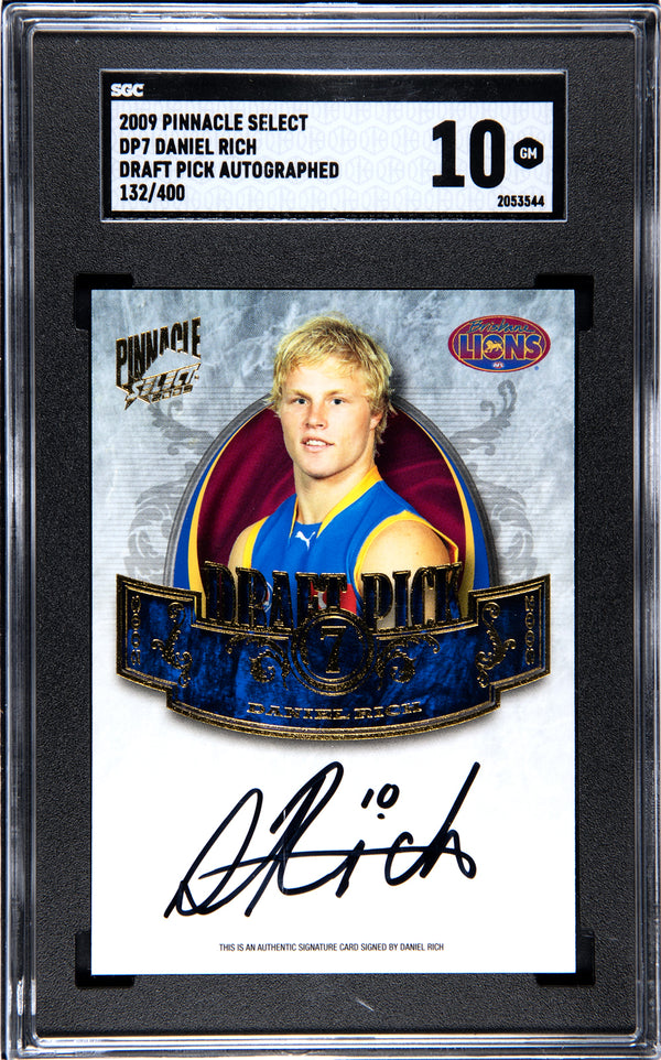 2009 Select AFL Pinnacle Daniel Rich Draft Pick Signature